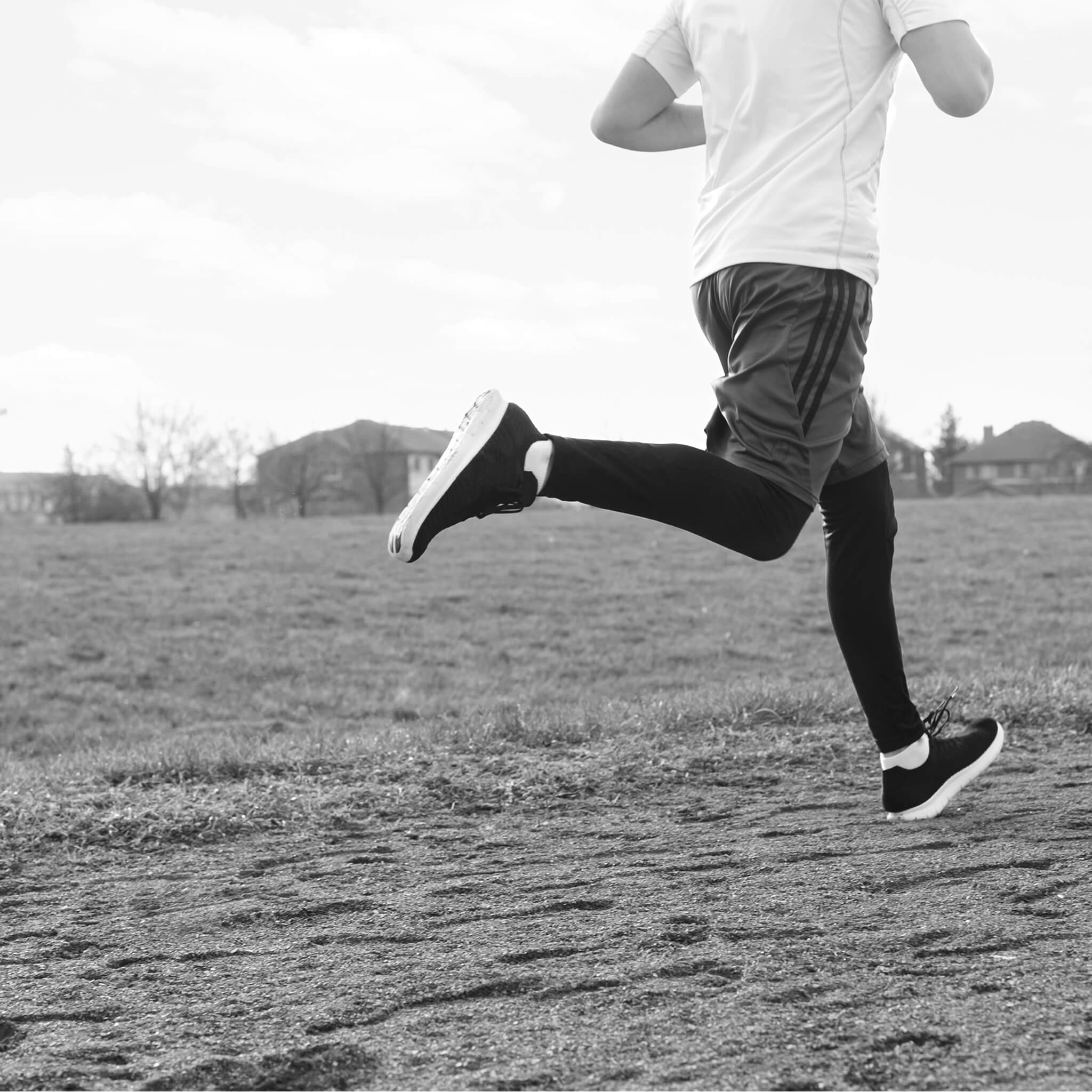 running man on grass